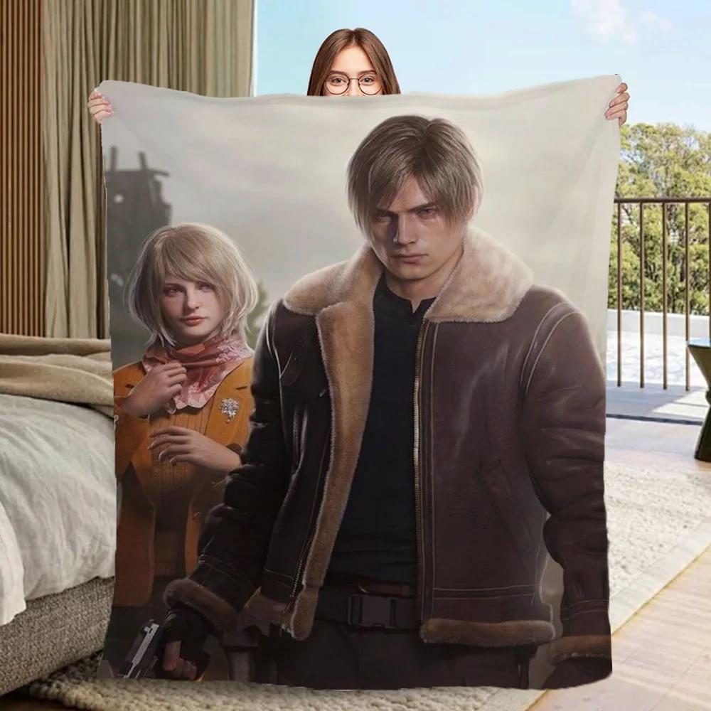 Anime deka na pohovky Leon Kennedy Mikrovlákno Ložní prádlo Tenká vatelínová deka Přehoz Postelové deky & Přehozy Nadýchaná kostkovaná Cobija
