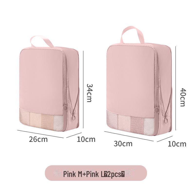 

Сжимаемая дорожная сумка для хранения вещей из ткани с эффектом памяти - набор из 2 чемоданов