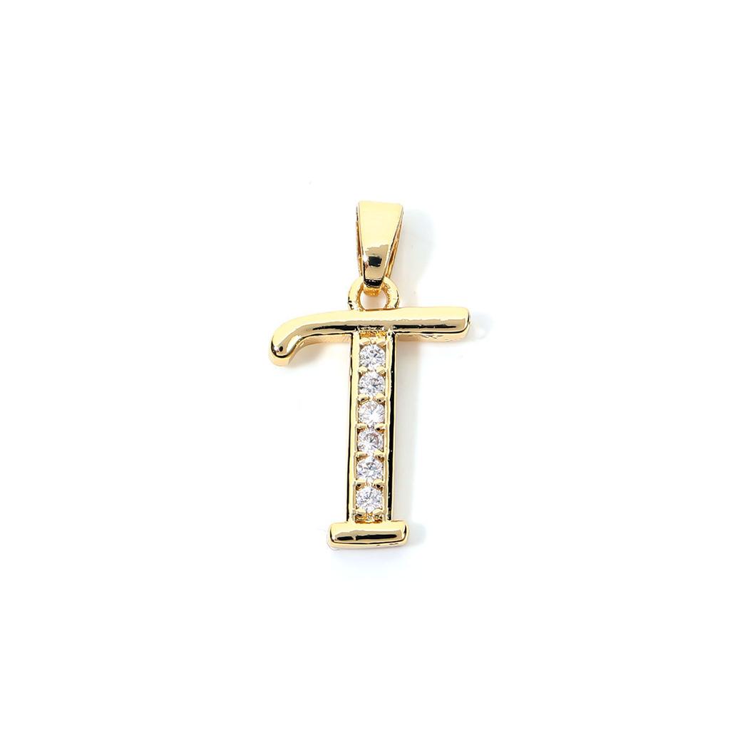Fashion Gold Plated Letter Charms Alphabet A-Z Zircon Metal Letter Pendants For Jewelry Making DIY Bracelet Necklace Accessories
