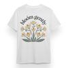 Women's Oversized T-shirt With Bloom Gently Floral Graphic White Cotton Tops USA