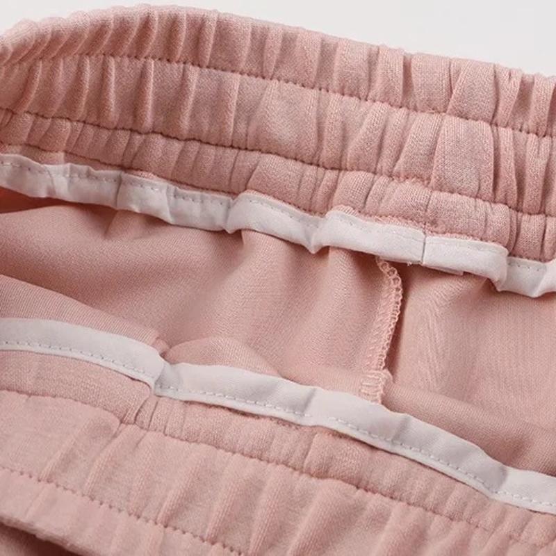 HALLO-MODE Frauen Elastische Taille HOHE Qualität Breite Lege Hosen Gestrickte Herbst Winter Sport Hosen Baumwolle Gestrickte Kausalen Hosen