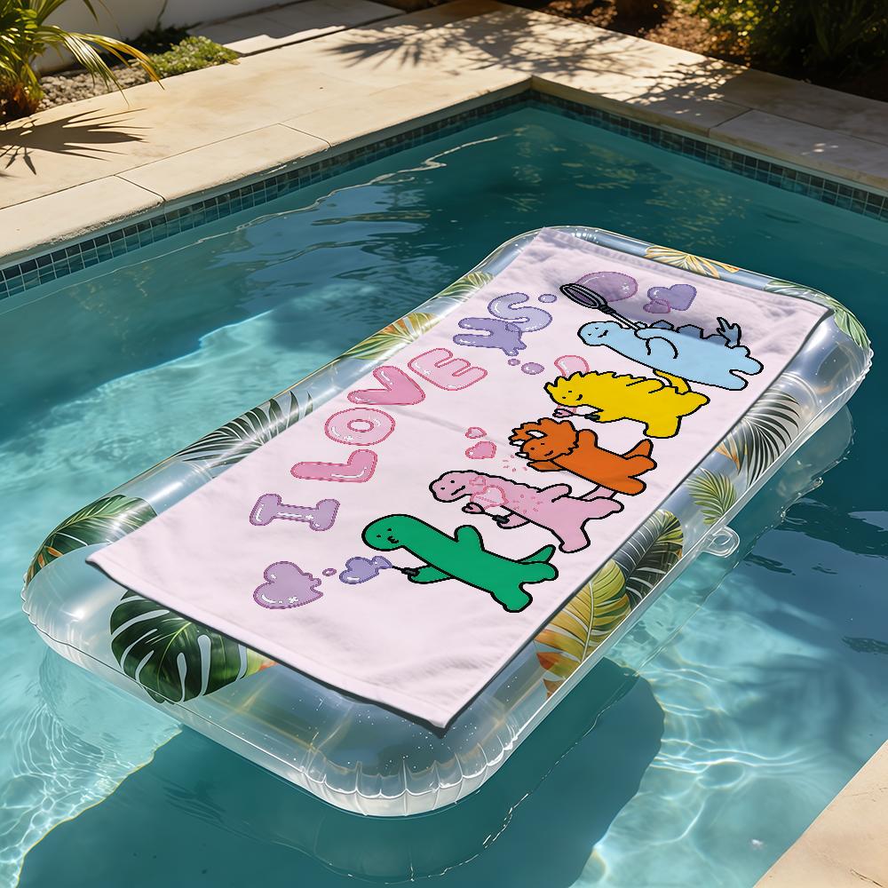 cute funny cartoon art j-Joguman Dinosaur soft Dry Beach Towels Trip Towel swim Summer Holiday Vacation bathing Pool Camp Gift