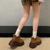 Maillard Brown Retro Thick-soled Thick-heeled Martin Boots Women's 2025 New Autumn Small Height-increasing Short Boots