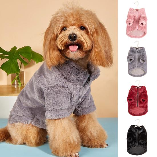 Cappotto invernale per animali domestici, comodo e lavabile, per bulldog, carlino, barboncino, maglione in pelliccia per esterni