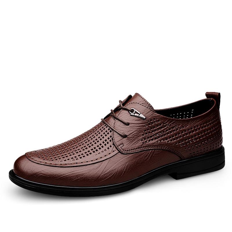 New Arrival Business Casual Shoes Men Lace Up Formal Dress Footwear Genuine Leather Male Oxford Shoes Wedding Party Derby Shoes