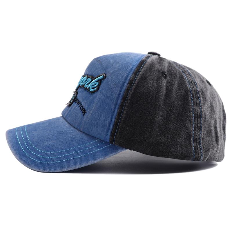 New Unisex Washed Cotton Snapback Hat With Letter Embroidered Stitching Baseball Cap Men Women Adjustable Casual Outdoor Streetwear Dad Hat