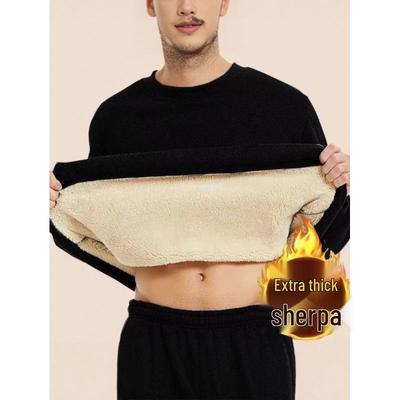 Men's Lambswool Hoodie: Warm, Thick, Loose-Fit, Round Neck, Plus Velvet, Versatile Top for Couples - Autumn/Winter Plus Size Jacket