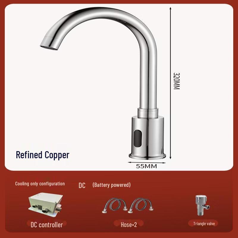 Automatic Sensor Single Cold Kitchen Faucet Set