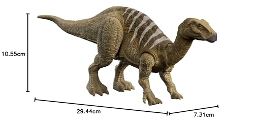 Mattel Jurassic World New Ruler Action Figure, Roaring Iguanodon (Length: Approx. 29.4cm), Ages 4 and Up, HDX41