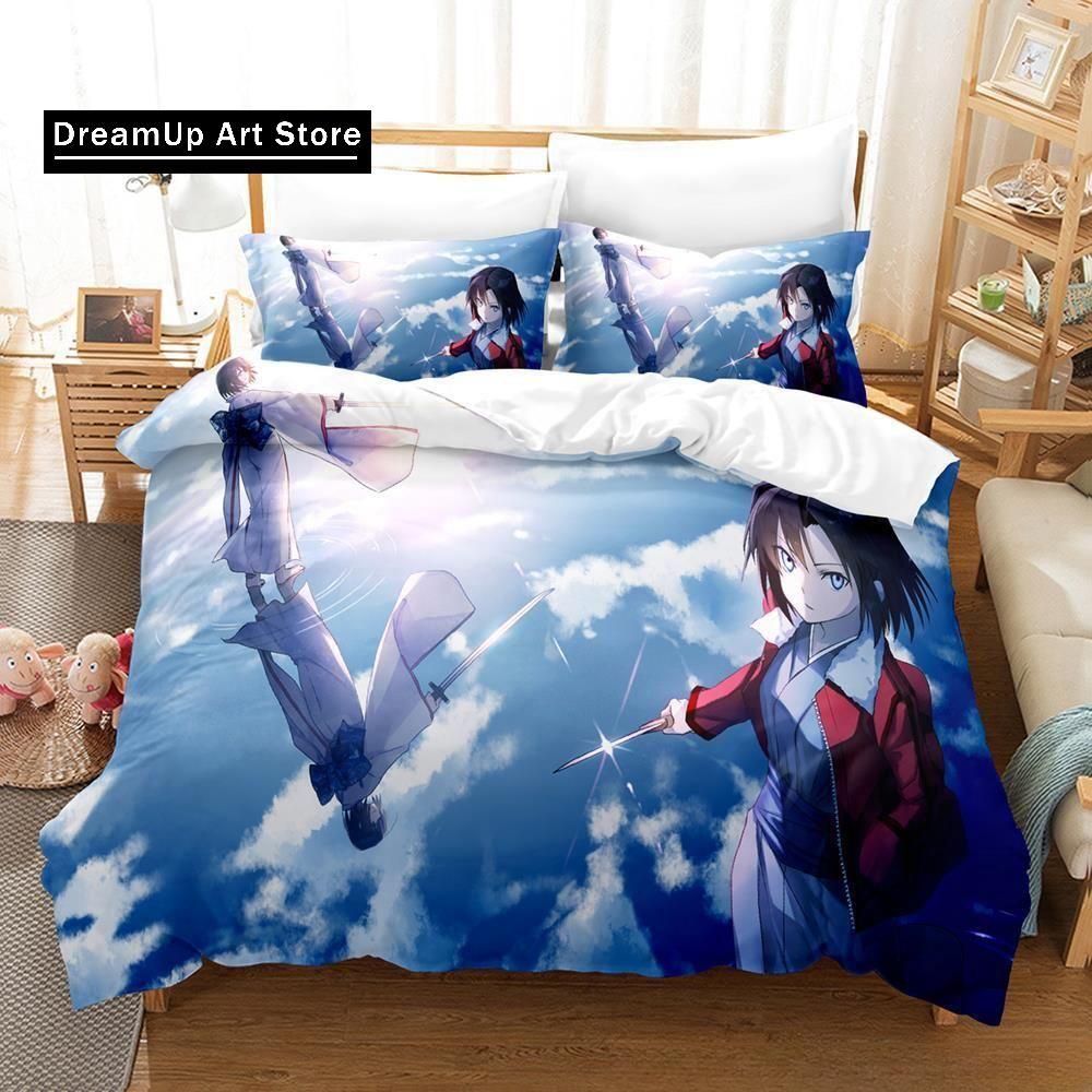 Set de lenjerie de pat cu imprimare 3D Anime Boundary of Emptiness Ryougi Shiki Băieți Fete Twin Queen Full Size Husă de pilota Față de pernă Set de pat Adu