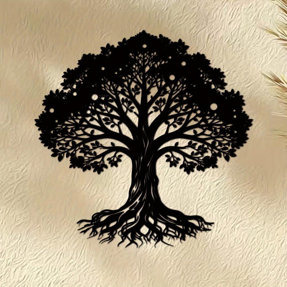 Life Tree Metal Wall Art 23.62 Inch Iron Decor for Living Room Outdoor Christmas Birthday Gift 1pc