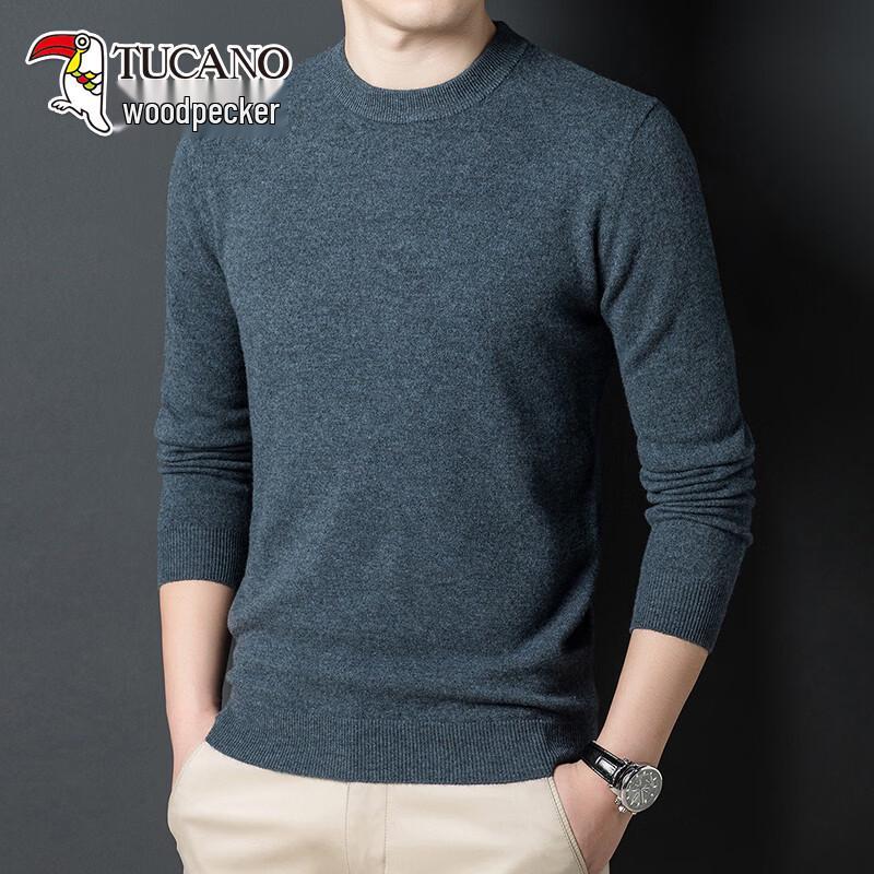 TUCANO Men's Classic Solid Color Long Sleeve Knit Sweater
