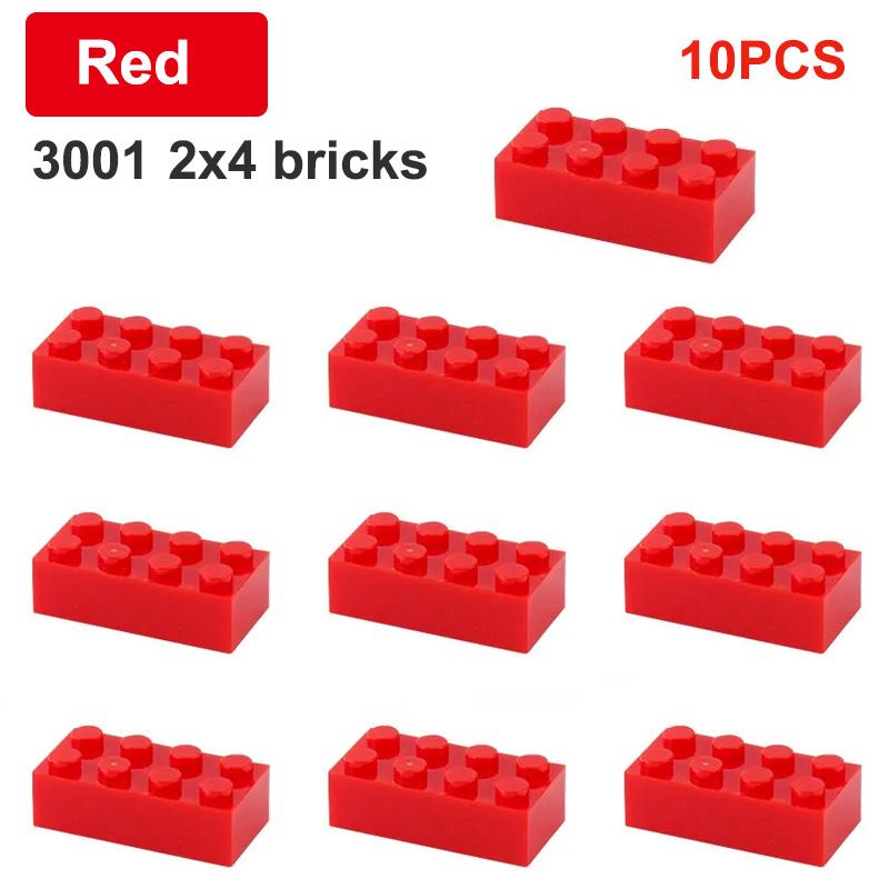 10 KUSŮ 2x4 Tečky Malé Částice Kostky Hromadně Kreativní Stavba 3001 Složený DIY Hračka MOC Stavebnicové Příslušenství Dětský Dárek