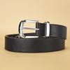 Fashion PU Leather Waist Belt Black Adjustable Needle Buckle Belt Casual Waistband for Women Men