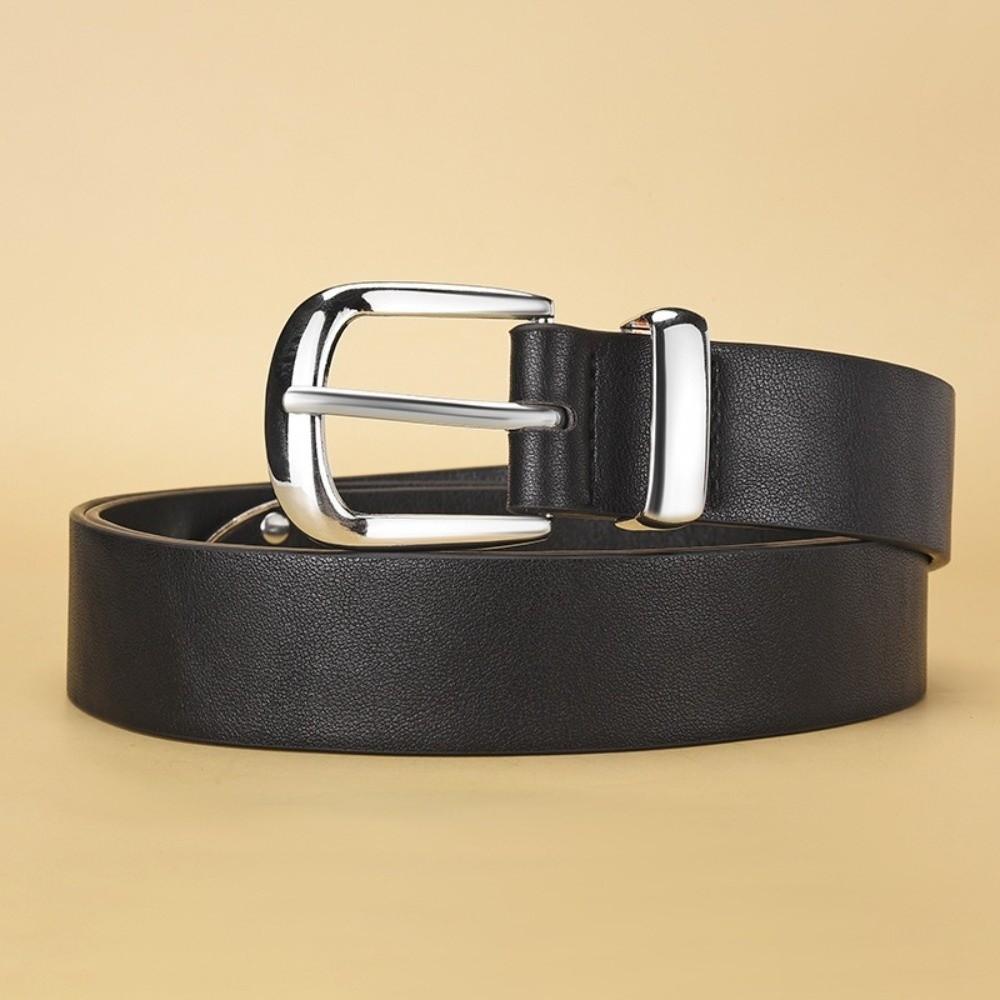 Fashion PU Leather Waist Belt Black Adjustable Needle Buckle Belt Casual Waistband for Women Men
