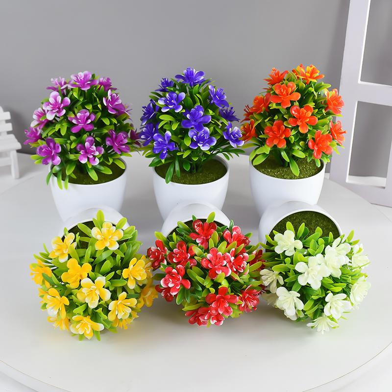 Umělé plastové rostliny Bonsai Malý stromeček Květináč Květinová zahrada Umělá aranžmá rostlin Ozdoby Pokoj Domácí Dekorace na stůl