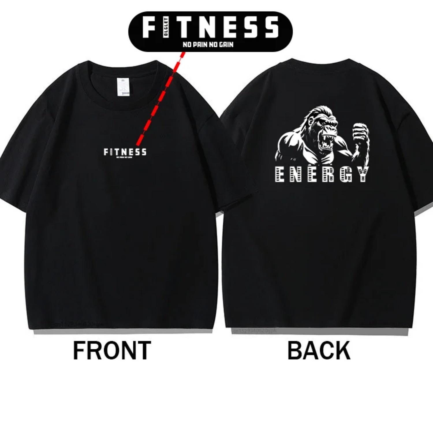 Gorilla Fitness Cotton TShirt Casual Streetwear Athletic Sporty Trendy Vintage Modern Classic Cool Hipster Retro Grunge S чёрный