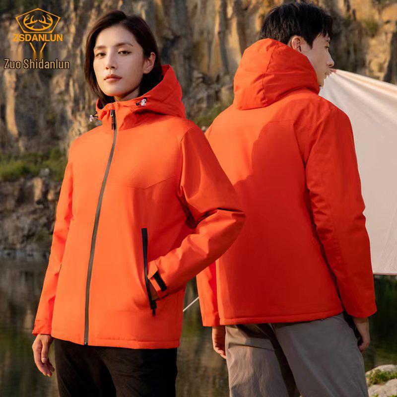 Men's and Women's Cotton-Padded Jacket: Thick, Warm, Hooded, Customizable Logo Windbreaker for Outdoor Work