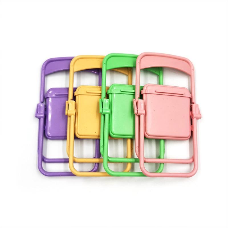 Creative Folding Chair Desktop Phone Stand Solid Color Stool Stand Pendant Portable Lazy Stand Accessories