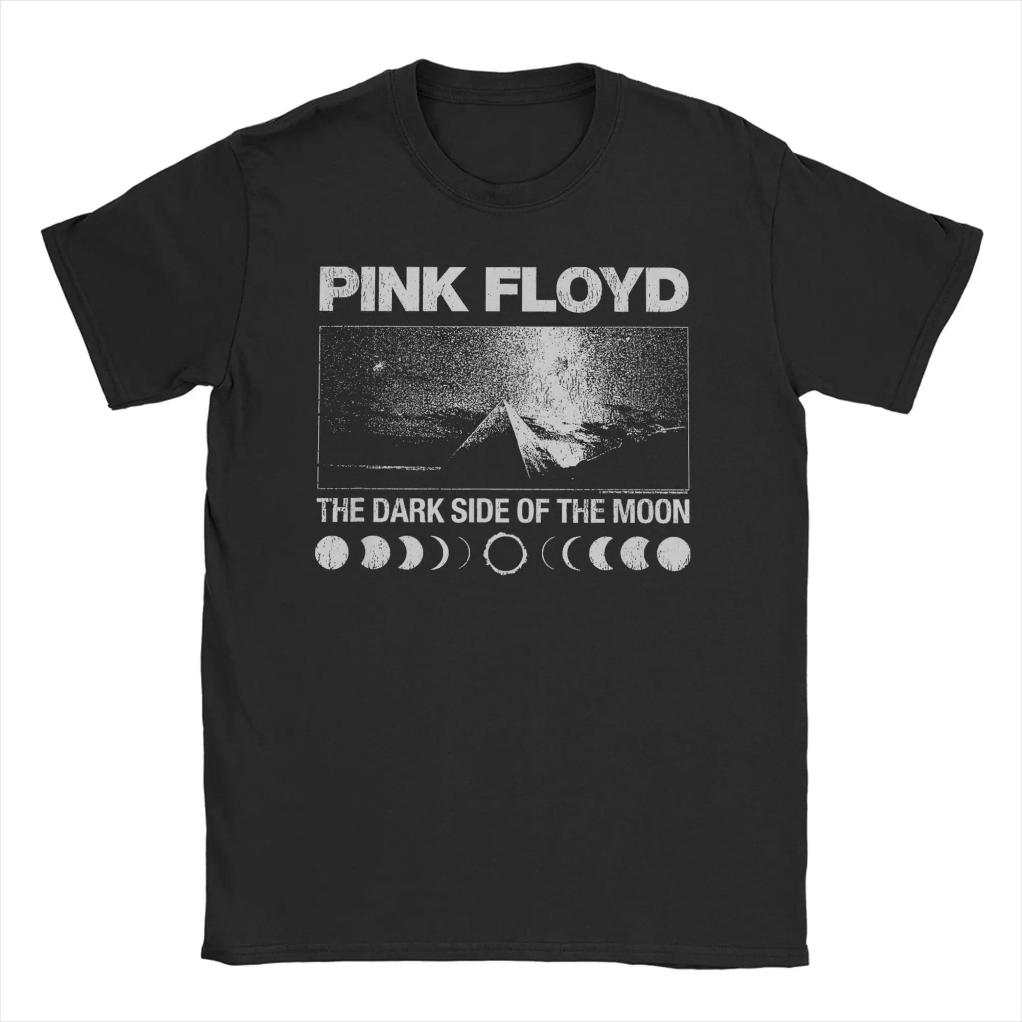 

Футболка з фотографією психоделічного гурту Pink Floyd, Унісекс Класичний Рок Вуличний одяг, 100% Бавовна Повсякденний Топ з коротким рукавом M чорний