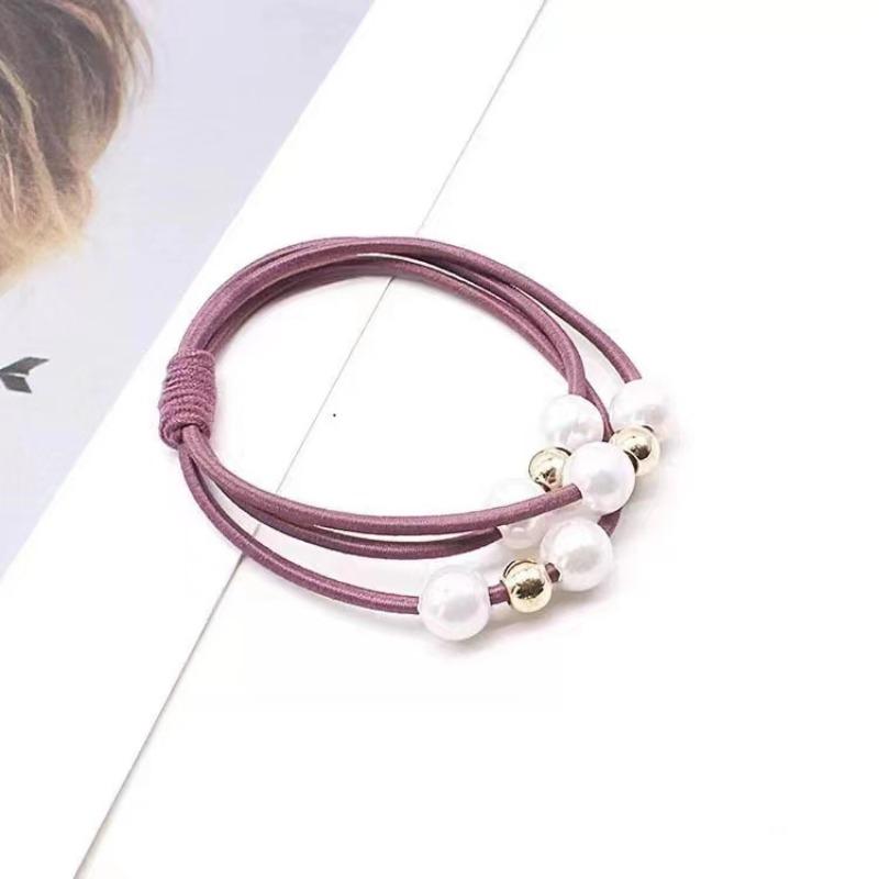 

Модные резинки для волос с жемчугом, многослойные кольца для волос, держатели для хвостиков, резинки для волос для женщин и девочек, аксессуары для волос one size