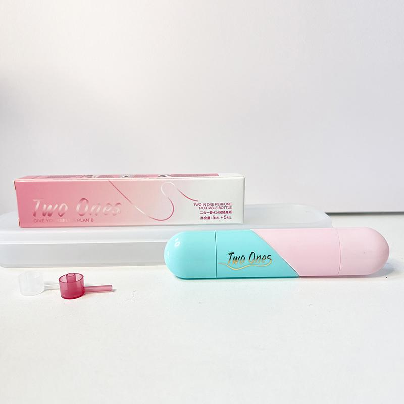 5ml Heart Shaped Double Head Spray Nozzle Two-In-One Travel Perfume Bottle Refillable Atomizer