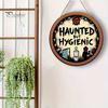 Unique Bathroom Wall Art Halloween Hanging Ornaments, Creative Ghost Wooden Gothic Style Home Decor Sign, Decorative Sign for Restroom Rustic Wood