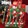 36pcs Snowman Reindeer Patch Scalable Pens for Christmas, Assorted Styles, Durable Black Refills Smooth Writing, Creative Choice for Festival Gift