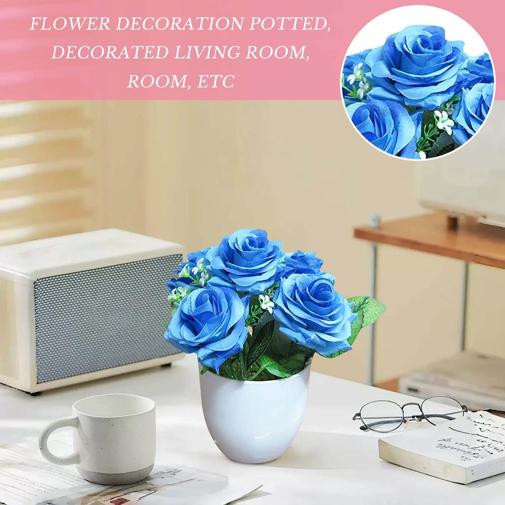 Simulace zelených rostlin v květináčích, ozdoby do květináčů, kombinace rostlin, vnitřní stolní ozdoby, simulace umělých květin, rostlin, bonsaje