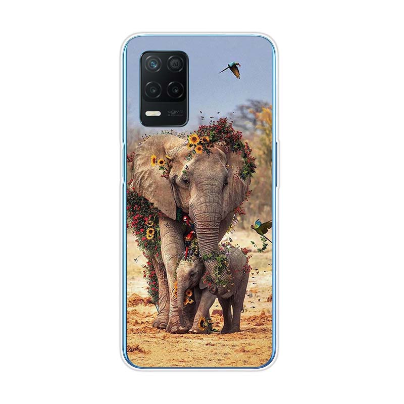 Flower Animal Tiger For Realme 8 8i V3 V5 GT Neo Flash Edition Explorer Master Neo2 Narzo 30 50i 50A C21Y Phone Case