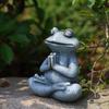NORTHEUINS Resin Yoga Dog Meditation Frog Animal Statue Ornament Model Pray Figurines Cute Retro Craft Home Room Decoration Item