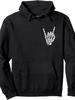 Skeleton Rock N Roll Symbol Pullover Hoodie Soft Fabric Pullover with Playful Graphic Design