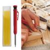 2.8mm Solid Carpenter Pencil Built-in Sharpener Scratch-resistant Graphite Manual Operation Woodworking Marking Pencil for Construction