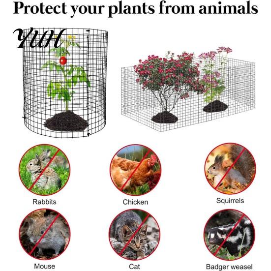 Yard Pet Barrier Plant Protector Cage, Wire Mesh Panels with Stakes And Zip Ties, Metal Squirrel Deterrent for Plants Cage Protecting Vegetables