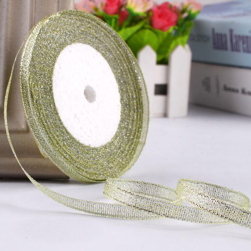 6mm Gold & Silver Onion Ribbon for Gift Packaging & Christmas Décor