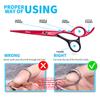 SANGELAR 6 Inch Hair Scissors for Red and Black Hair Flat Scissors, Thinning Scissors, Be Your Own Barber, Trim Bangs DIY Hairstyle