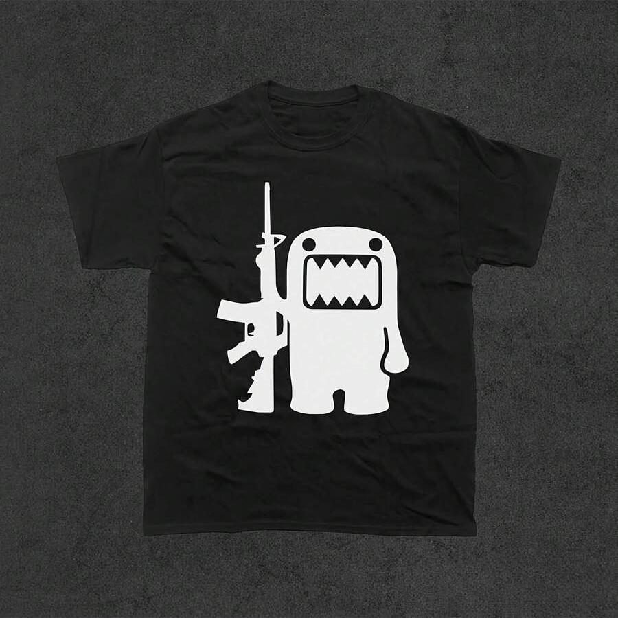 2026 Summer Domo Kun Funny Pattern Daily Print Tshirts Unisex And Unisex Simple Color Casual Versatile Gothic Shortsleeves Tops
