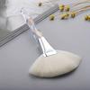 Nylon Bristle Fan Makeup Brush Wand, Unscented Diamond Handle ABS Plastic Rod, Facial Brush for All Skin Types, Nail Dust Cleaning Tool