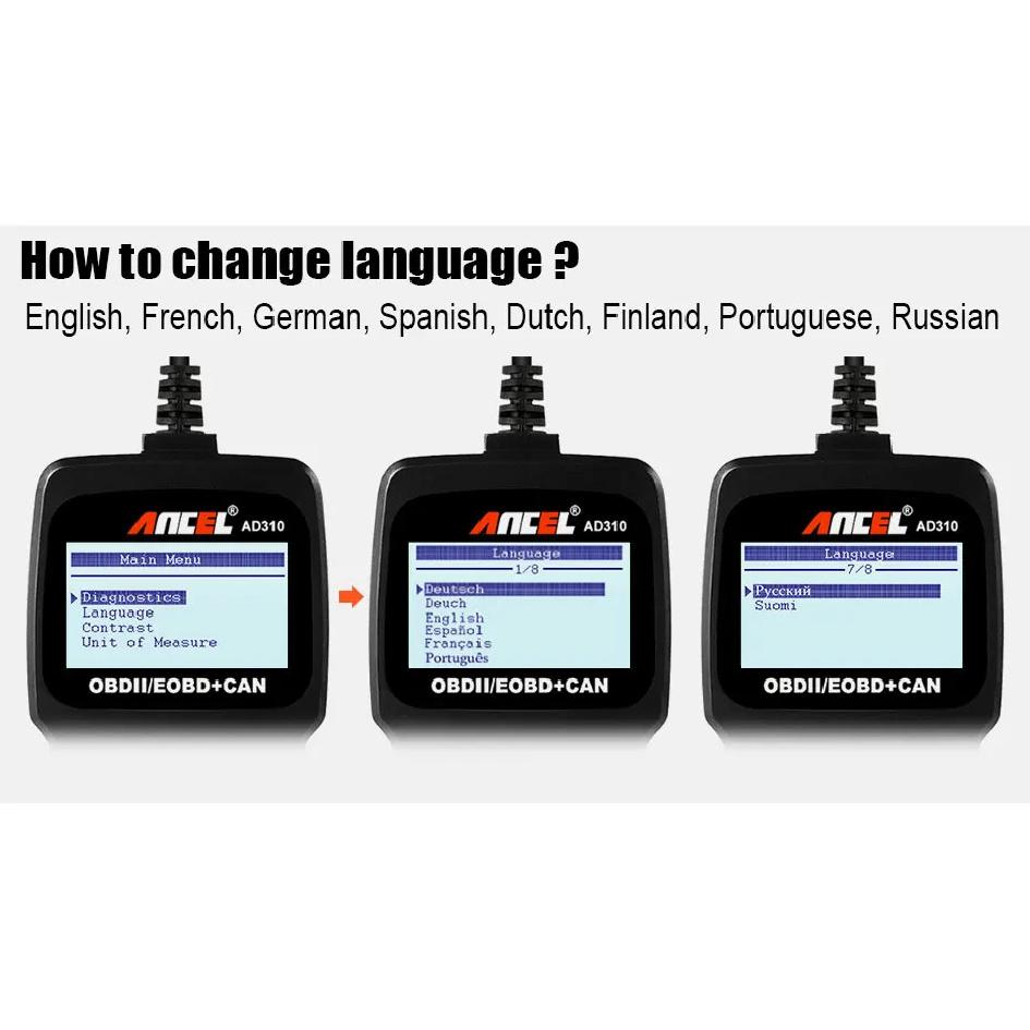 Ancel AD310 Car Full OBD2 Diagnostic Tools OBD 2 Automotive Professional Code Reader Scanner Check Engine Auto OBD Ll Scanner