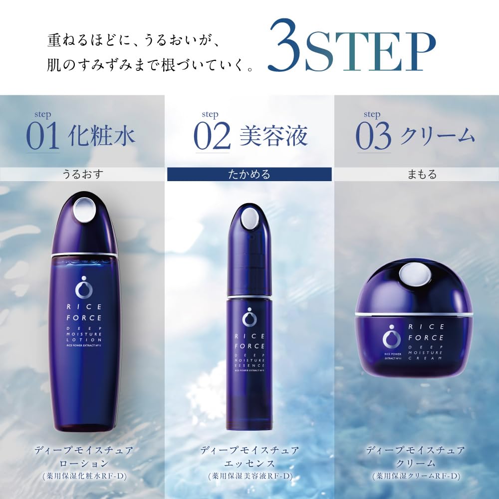 Rice Force Official Deep Moisture Essence Supply Rice Power Highly For Dry and Sensitive Skin (30ml / Approx. 2-Month / Quasi-drug) No. 11,