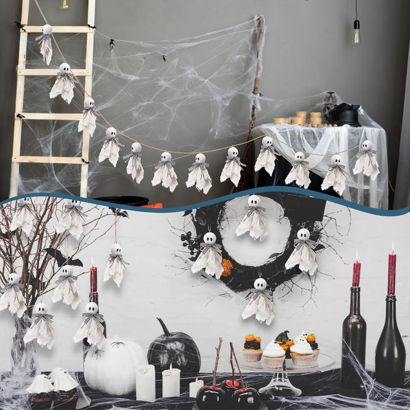 Halloween Ghost Hanging Pendant 1/6/12Pcs Portable Ornament for Travel Halloween Party Home Decoration