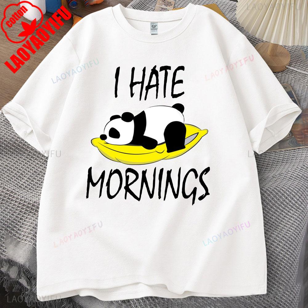ZX Tee Vintage I Hate Mornings Premium T-Shirt Retro Cartoon T-Shirt Vintage 90s Tee Comfortable Personality for Outdoor Enthusiasts