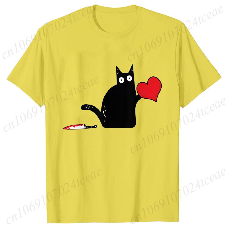 Black Cat with Knift Tee Shirt, Love Couples T Shirts, Couple Shirts, Best Couple Shirts, Lovers Shirt, Black Cat Hearts Outfits