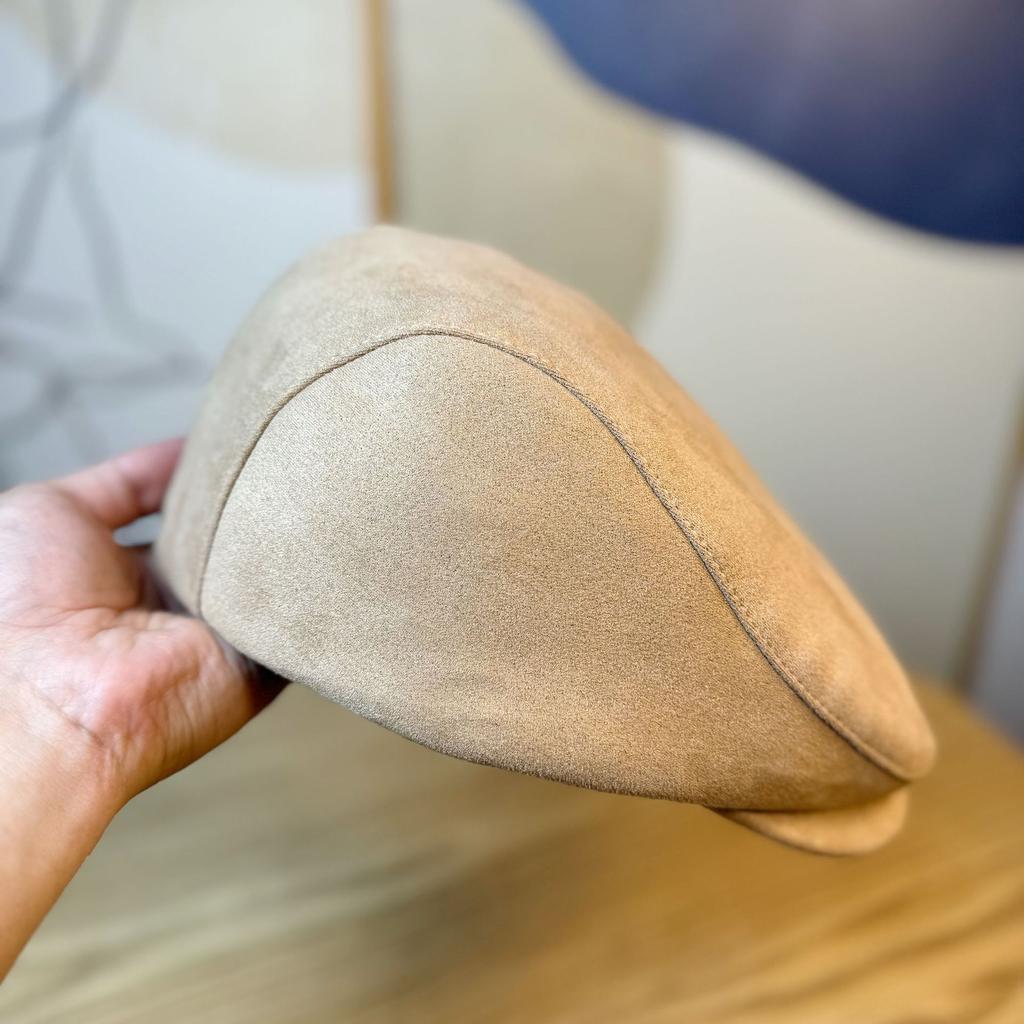 Autumn and Winter Suede Retro Progressive Hat Feminine Versatile Simple Design Duck Tongue Beret Hat Fashionable Solid Color Trend