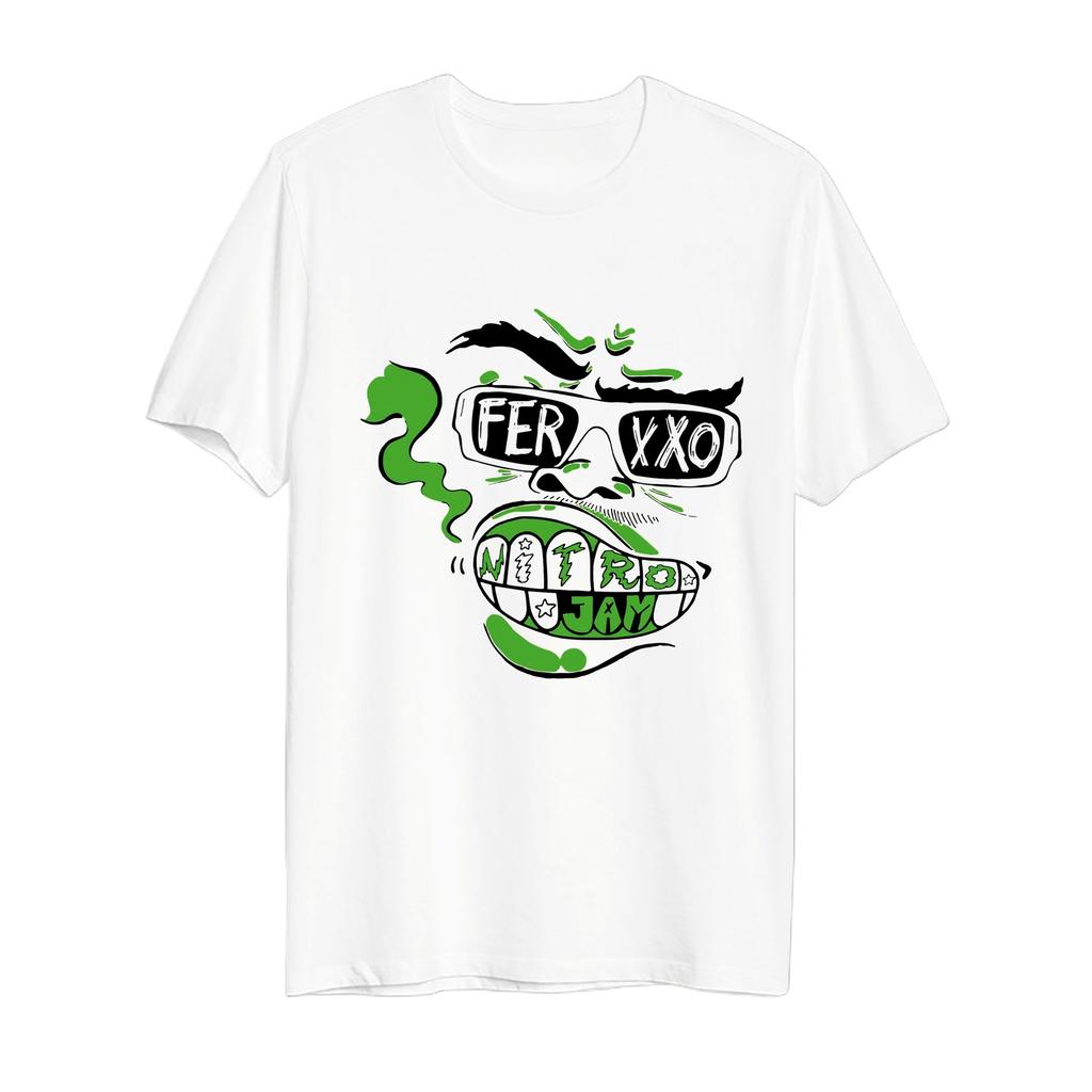 Ferxxo Nitro Jam Print Tshirt Unisex Hip Hop Short Sleeve Trendy Pure Cotton Loose Casual Streetwear Top