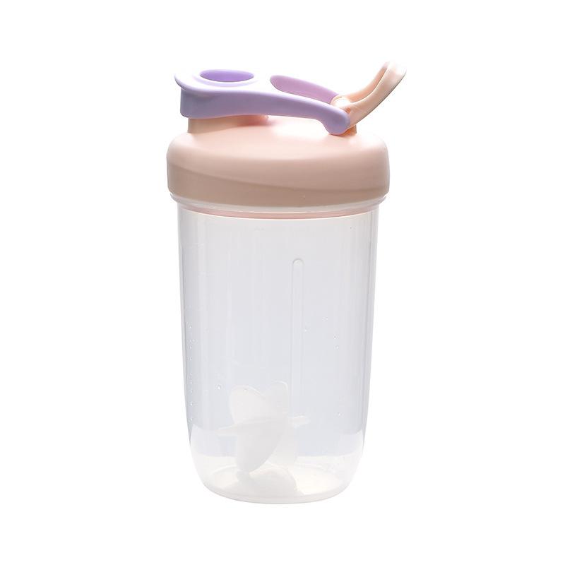 

2025 New Portable 400ml Protein Powder Shaker Bottle Leak Proof Water Bottle for Gym Outdoor Fitness Training Sport Mixing Cup рожевий