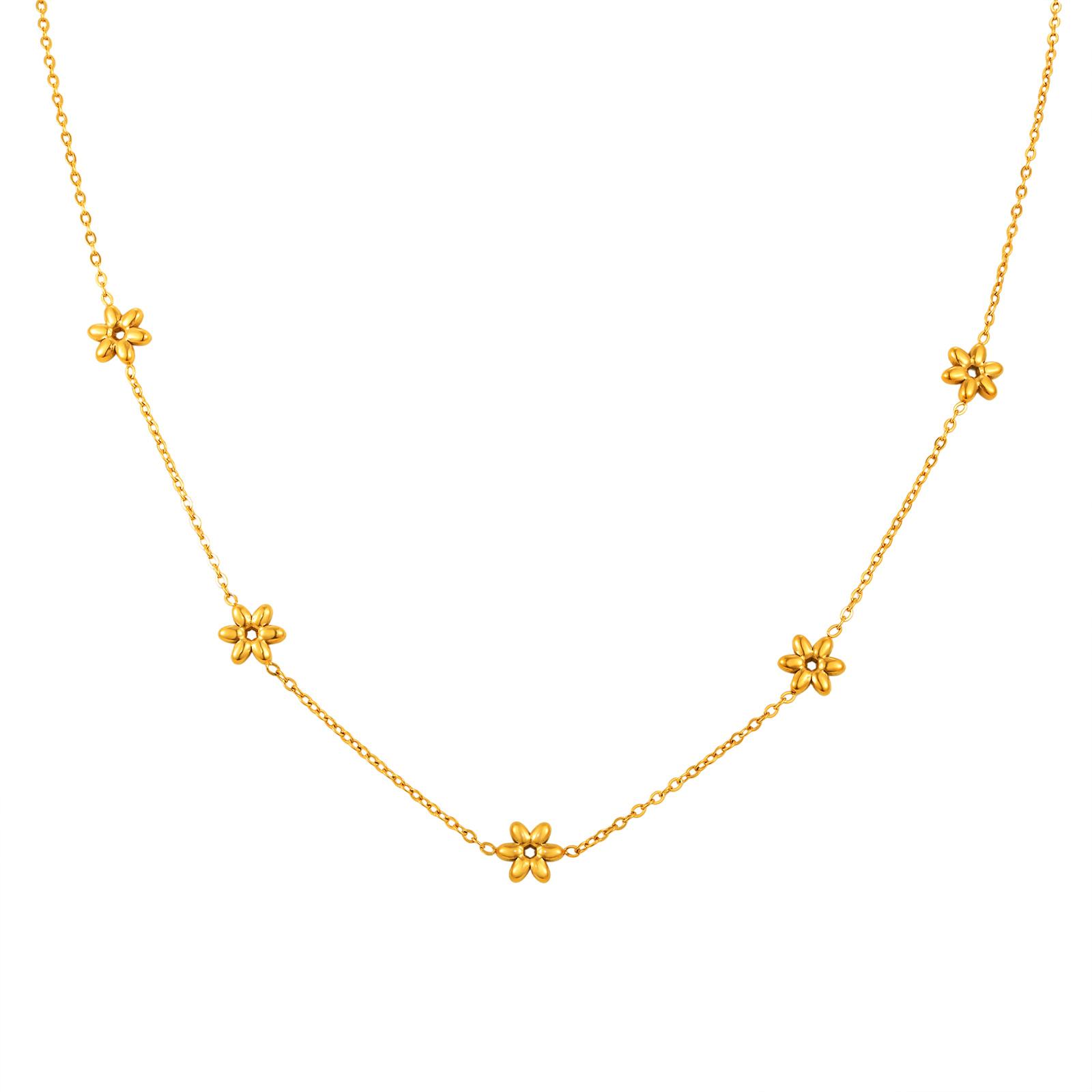 

Vnox Multiple Styles Stainless Steel Necklace For Women, Heart Flower Star 18K Gold Plated Choker Accessories Charms Jewelry