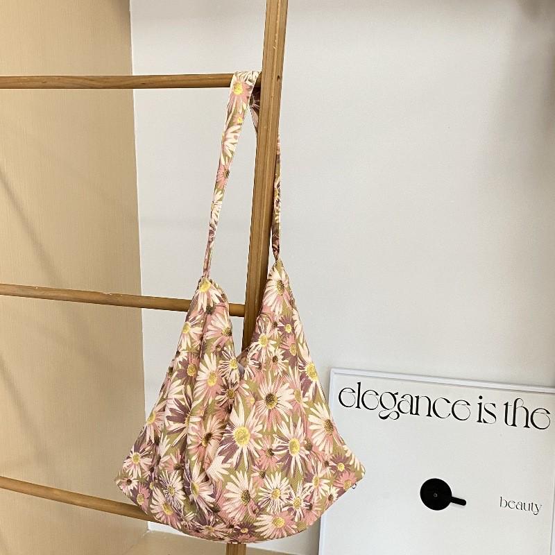 Korean Style Pink Leopard Print One-Shoulder Tote Bag