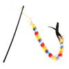 Pet Kitten Cat Teaser Rainbow Feather Stick Rod Interactive Play Fun Toy