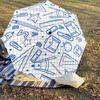 1PC stationery school Automatic Open/Close Umbrella with Windproof, 8-Rib Sturdy Canopy, Durable Ribs, Fashionable Design, Outdoor Accessory, Fun Prin